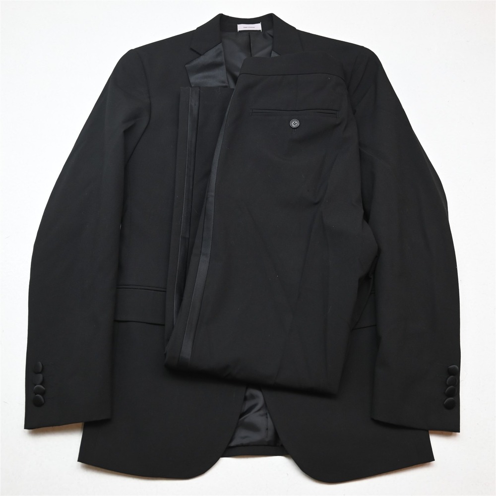 JFerrar 34R 30x32 Black Slim Mens Jacket Pants Suit